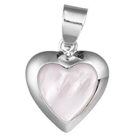 Cargar imagen en el visor de la galería, Perlmutt Herz Rand Anhänger weiß Silberanhänger 925er Sterlingsilber Damen Schmuck - chic-net.de
