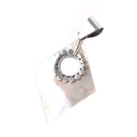 Cargar imagen en el visor de la galería, Perlmutt Muschel Anhänger Silberanhänger 925er Sterling Silber Damen Schmuck weiß Karo Loch Punkte - chic-net.de
