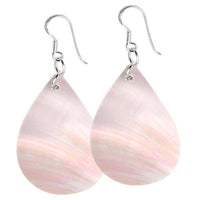 Cargar imagen en el visor de la galería, Perlmutt Muschel Ohrringe 33 mm tropfenförmig Edelstahl nickelfrei schillernd - chic-net.de
