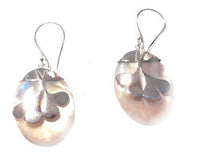 Cargar imagen en el visor de la galería, Perlmutt Muschel Silberohrringe Ohrringe Ohrhänger 925er Sterling Silber Ginkgo Schmuck - chic-net.de
