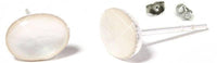 Load image into Gallery viewer, Perlmutt Ohrstecker oval flach Silberohrstecker Ohrringe weiß 925er Sterling Silber eingefasst - chic-net.de
