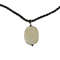 Cargar imagen en el visor de la galería, Perlmuttkette Kette Baumwolle gewachst Perlmutt Muschel oval verstellbar Kordel - chic-net.de
