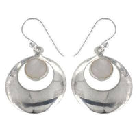 Load image into Gallery viewer, Perlmuttmuschelohrringe rund Ohrhänger Kreis 925er Sterlingsilber Ohrringe Perlmutt - chic-net.de
