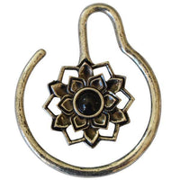 Load image into Gallery viewer, Piercing 14g Ohrgewicht White Brass Blume Onyx 4mm Spirale - chic-net.de
