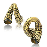 Cargar imagen en el visor de la galería, Piercing 23g Ohrgewicht Brass 5mm Tigerauge Schraube - chic-net.de
