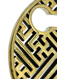 Load image into Gallery viewer, Piercing 38g Ohrgewicht Brass gold 8mm Kreis Labyrinth - chic-net.de
