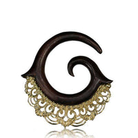 Cargar imagen en el visor de la galería, Piercing Dehnschnecke Narraholz Brass Ornament Spirale - chic-net.de
