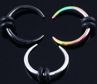 Load image into Gallery viewer, Piercing Edelstahl Horseshoe Gummiringe silber Nase Ohr - chic-net.de
