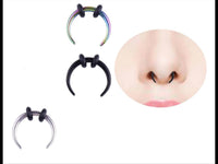 Load image into Gallery viewer, Piercing Edelstahl Horseshoe Gummiringe silber Nase Ohr - chic-net.de
