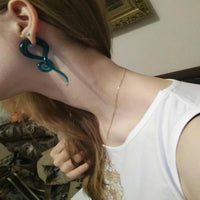 Cargar imagen en el visor de la galería, Piercing Feuerglas Spiral Taper blau Dehnschnecke 30g - chic-net.de
