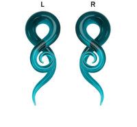 Cargar imagen en el visor de la galería, Piercing Feuerglas Spiral Taper blau Dehnschnecke 30g - chic-net.de
