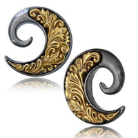 Load image into Gallery viewer, Piercing Gunmetall Brass Spirale Ohrgewicht 5mm grau gold - chic-net.de
