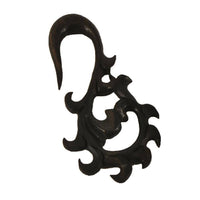 Cargar imagen en el visor de la galería, Piercing Holz ebony wood Schnörkel Ohrstecker Expander handgeschnitzt - chic-net.de
