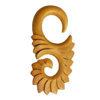 Load image into Gallery viewer, Piercing Holz Jack fruit wood Abstrakt S-Form Ohrstecker Expander handgeschnitzt - chic-net.de
