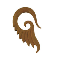 Cargar imagen en el visor de la galería, Piercing Holz Jack fruit wood Flügel Ohrstecker Expander handgeschnitzt - chic-net.de
