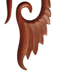 Cargar imagen en el visor de la galería, Piercing Holz red sawo wood Flügel Spirale Ohrstecker Expander Handarbeit oval - chic-net.de
