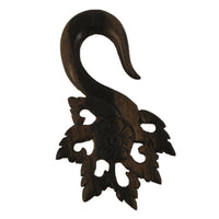Cargar imagen en el visor de la galería, Piercing Holz sono wood Blüte gebogen gemasert Ohrstecker Expander handgeschnitzt - chic-net.de
