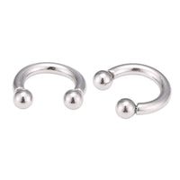 Load image into Gallery viewer, Piercing Hufeisen Circular Barbell Horseshoe Edelstahl silbern Kugeln - chic-net.de
