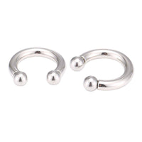 Load image into Gallery viewer, Piercing Hufeisen Circular Barbell Horseshoe Edelstahl silbern Kugeln - chic-net.de
