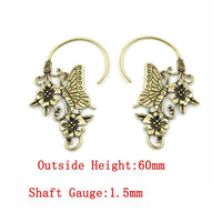 Load image into Gallery viewer, Piercing Messing Hook Ohrhänger 1.5mm Schmetterling Blumen - chic-net.de
