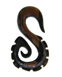 Cargar imagen en el visor de la galería, Piercing Narra Holz braun dunkel Zahnrad S-Form Spitze - chic-net.de
