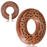 Cargar imagen en el visor de la galería, Piercing Narraholz Holz Ohrgewicht Ring Donut keltisch Knoten - chic-net.de
