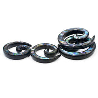 Cargar imagen en el visor de la galería, Piercing Ohrgewicht Brass Dehnschnecke Paua Abalone - chic-net.de
