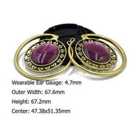 Load image into Gallery viewer, Piercing Ohrgewicht Brass oval Stein lila 4,7mm Spirale - chic-net.de
