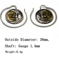 Load image into Gallery viewer, Piercing Ohrgewicht Messing Sonne Mond Spirale - chic-net.de
