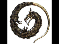 Load image into Gallery viewer, Piercing Ohrgewicht White Brass Drache Spirale Dehnschnecke - chic-net.de
