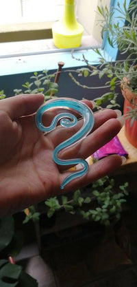 Load image into Gallery viewer, Piercing Pyrexglas Dehnschnecke türkis klar handmade - chic-net.de
