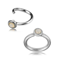 Load image into Gallery viewer, Piercing Ring 925 Silber Labret Tragus 1.2mm Mondstein - chic-net.de
