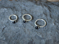 Load image into Gallery viewer, Piercing Ring 925 Silber Labret Tragus 1.2mm Onyx - chic-net.de
