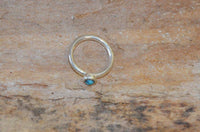 Load image into Gallery viewer, Piercing Ring 925 Silber Labret Tragus 1.2mm Türkis - chic-net.de
