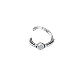 Load image into Gallery viewer, Piercing Ring 925 Silber Septum Lobe Ohr Opal weiß Punkte - chic-net.de
