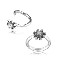 Load image into Gallery viewer, Piercing Ring Blume 925 Silber Labret Tragus 1.2mm - chic-net.de
