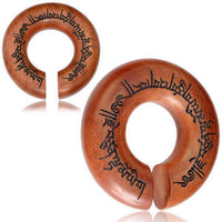 Cargar imagen en el visor de la galería, Piercing Sawoholz Holz Ohrgewicht Ring Donut Schrift - chic-net.de
