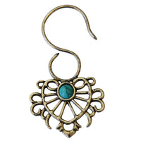 Load image into Gallery viewer, Piercing White Brass Hook Ohrhänger 1.3mm Türkis Herz - chic-net.de
