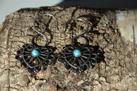 Load image into Gallery viewer, Piercing White Brass Hook Ohrhänger 1.3mm Türkis Herz - chic-net.de
