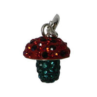 Cargar imagen en el visor de la galería, Pilz Glitzerkugel Damen Anhänger rot grün Kristalle ca. 12mm Ø Fassung 925er Sterlingsilber - chic-net.de
