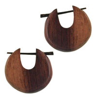 Cargar imagen en el visor de la galería, Pin Creolen Holz rund tränenförmig Horn-Pin verschiedene Hölzer 23 mm unisex - chic-net.de

