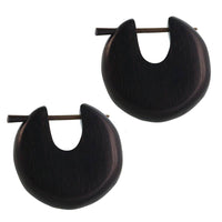 Cargar imagen en el visor de la galería, Pin Creolen Holz rund tränenförmig Horn-Pin verschiedene Hölzer 23 mm unisex - chic-net.de
