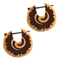 Cargar imagen en el visor de la galería, Pin Creolen Jackfrucht Holz hell Horn-Pin 23 mm rund dunkle Gravur Motiv - chic-net.de
