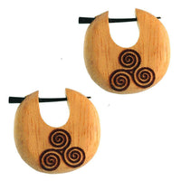 Cargar imagen en el visor de la galería, Pin Creolen Jackfrucht Holz hell Horn-Pin 23 mm rund dunkle Gravur Motiv - chic-net.de
