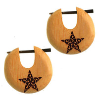 Cargar imagen en el visor de la galería, Pin Creolen Jackfrucht Holz hell Horn-Pin 23 mm rund dunkle Gravur Motiv - chic-net.de
