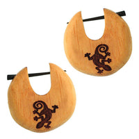 Cargar imagen en el visor de la galería, Pin Creolen Jackfrucht Holz hell Horn-Pin 23 mm rund dunkle Gravur Motiv - chic-net.de
