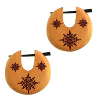 Cargar imagen en el visor de la galería, Pin Creolen Jackfrucht Holz hell Horn-Pin 23 mm rund dunkle Gravur Motiv - chic-net.de
