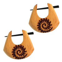 Cargar imagen en el visor de la galería, Pin Creolen Jackfrucht Holz hell Horn-Pin 23 mm Träne dunkle Gravur Motiv - chic-net.de
