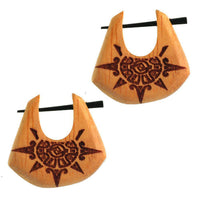 Cargar imagen en el visor de la galería, Pin Creolen Jackfrucht Holz hell Horn-Pin 23 mm Träne dunkle Gravur Motiv - chic-net.de
