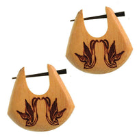 Cargar imagen en el visor de la galería, Pin Creolen Jackfrucht Holz hell Horn-Pin 23 mm Träne dunkle Gravur Motiv - chic-net.de
